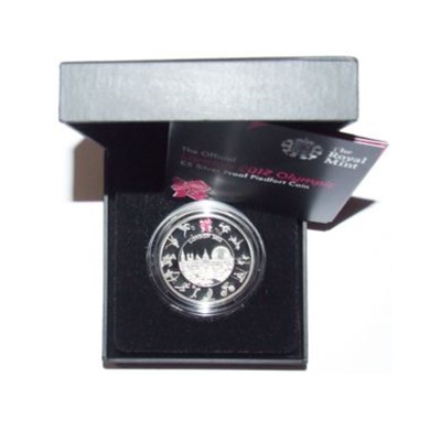 2012 Silver Proof PIEDFORT £5 Crown - Countdown to London 2012 - Click Image to Close